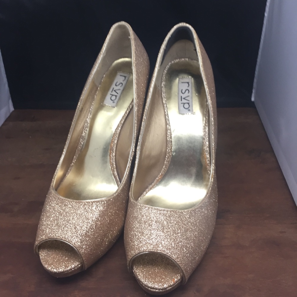 Gold sparkly high heels